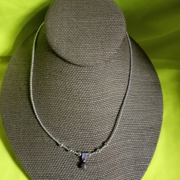Silvertone beaded Napier necklace - Picture 1 of 5